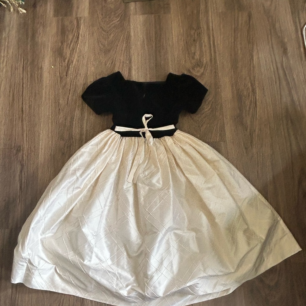 Susanne Lively Black velvet white taffeta Dress 8 - Picture 2 of 8